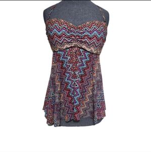 Profile By Gottex Colorful Zigzag Tank Top